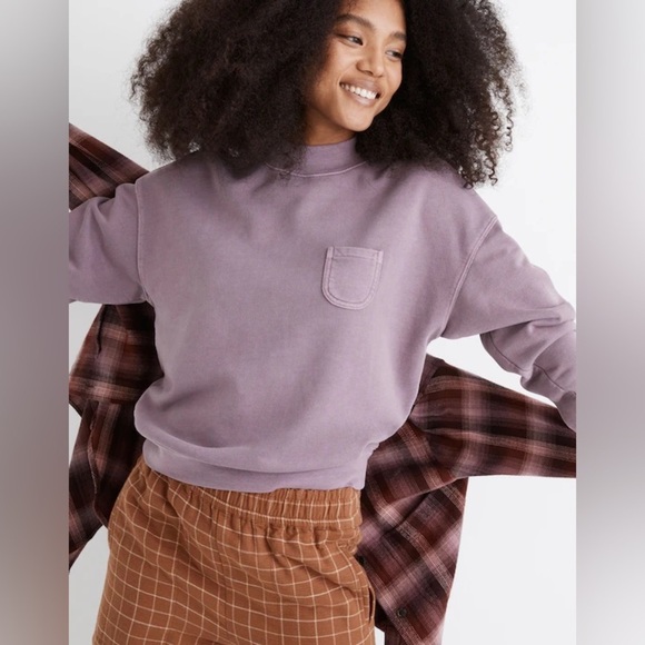 Madewell Tops - Madewell Garment-Dyed (Re)sourced Cotton Studio Mockneck Sweatshirt